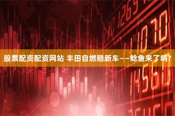 股票配资配资网站 丰田自燃赔新车——鲶鱼来了吗?