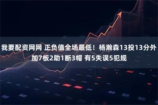 我要配资网网 正负值全场最低！杨瀚森13投13分外加7板2助1断3帽 有5失误5犯规